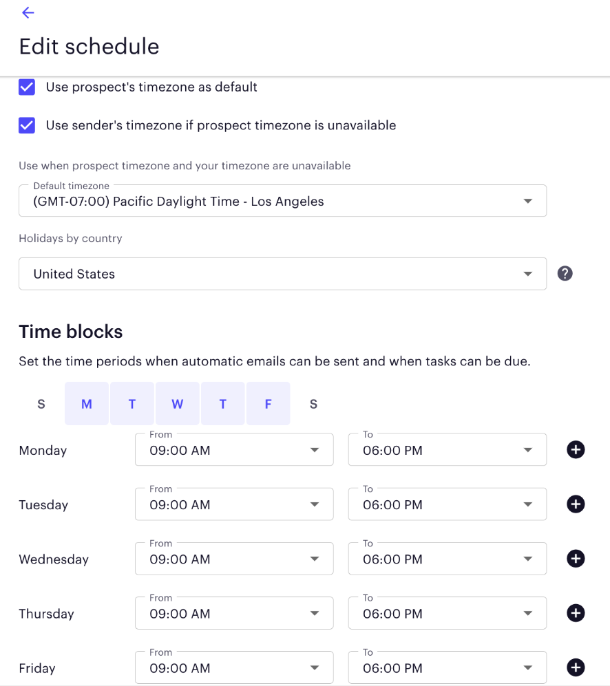 Sequence Schedule Overview Outreach Support