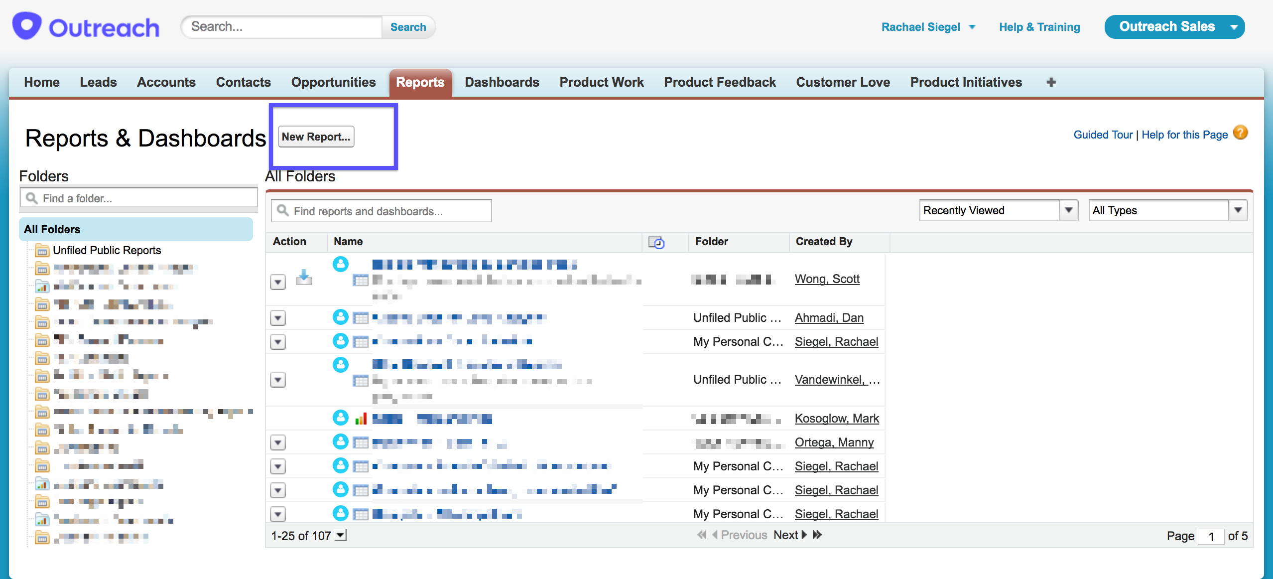 salesforce exporting tabular reports